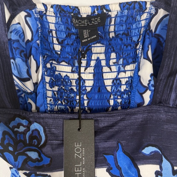 NWT Rachel Zoe Blue and White Floral Top - Picture 3 of 5